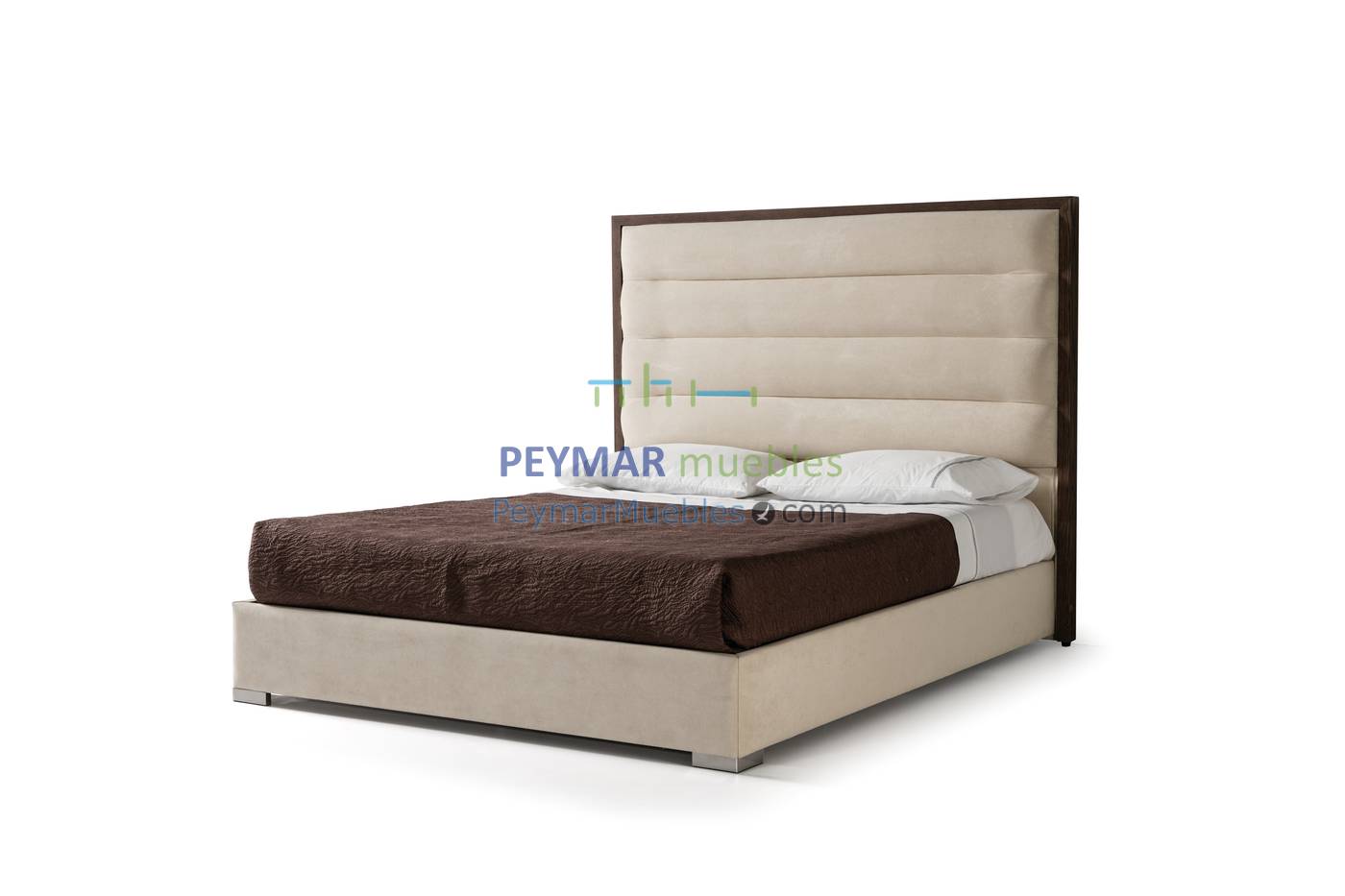 Cama con bañera fija tapizada en polipiel, tela o terciopelo, para cama de 150, 160 o 180 cm, disponible en varios colores.